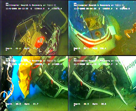 Survey of heliwrecks during search & recovery offshore Malaysia.